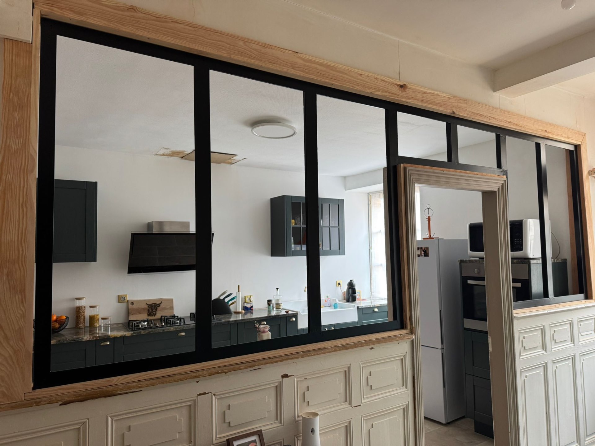 Verrière atelier acier & chêne